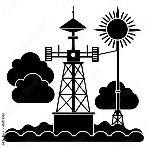 silhouette weather station