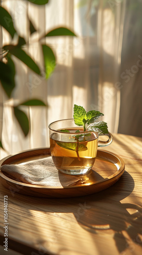 cup of tea with mint