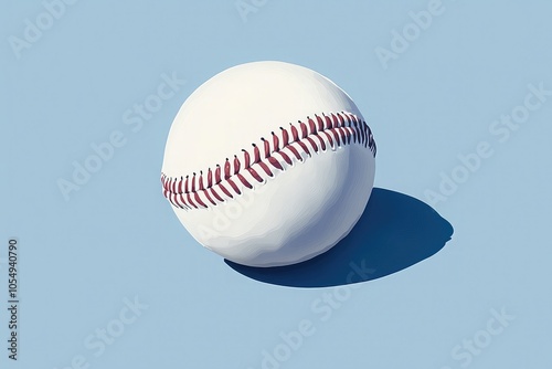 A white baseball illustration on a solid background