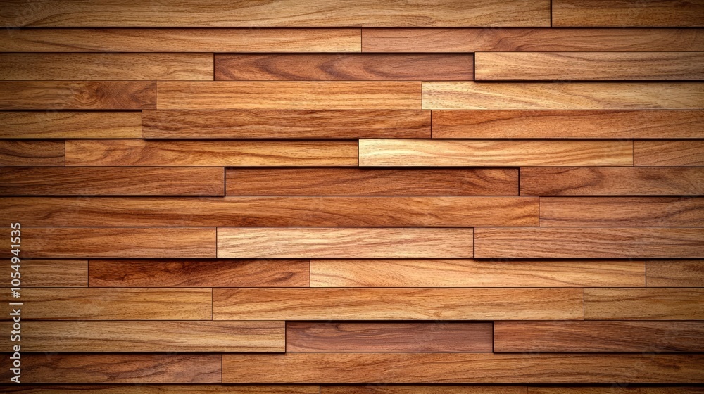 Fototapeta premium A close-up view of a beautifully arranged wooden plank wall, showcasing rich textures and colors of natural wood against a neutral backdrop.