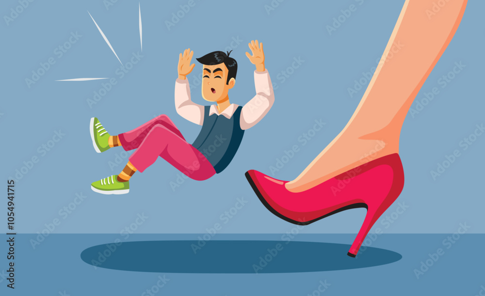 Woman Kicking Man Out Vector Cartoon illustration Design. Male employee being dismissed and laid off from work
Woman Kicking Man Out Vector Cartoon illustration Design. Male employee being dismissed and laid off from work
