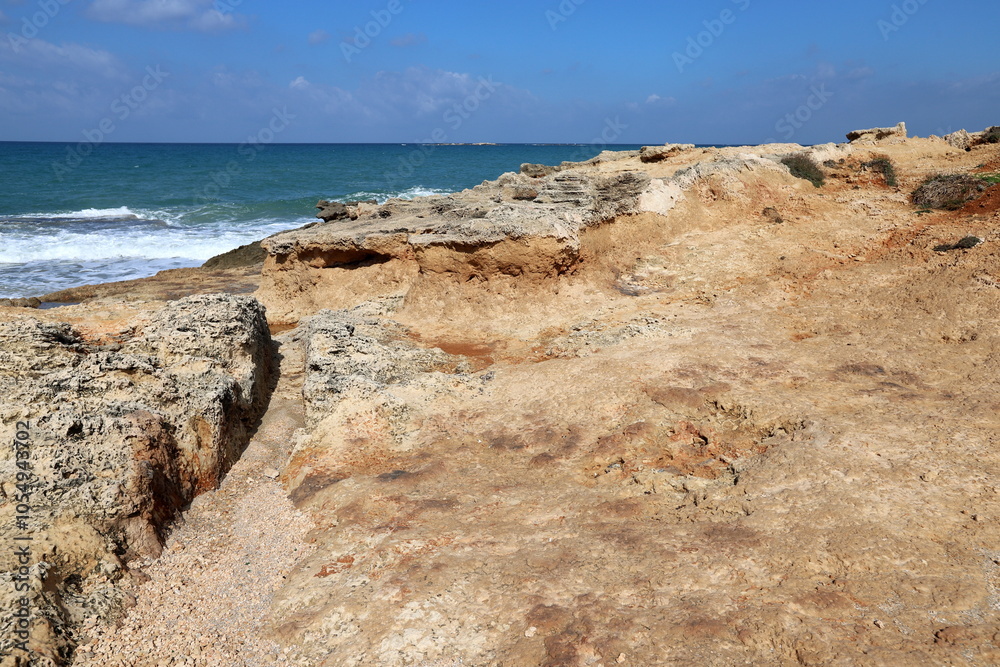 The Mediterranean coast in northern Israel The Mediterranean coast in northern Israel