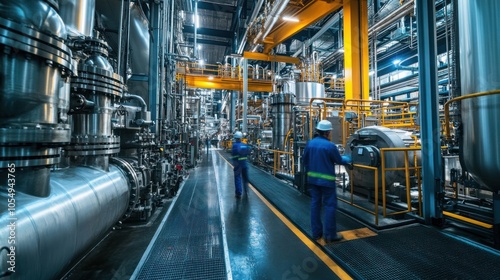 Workers in an industrial plant engineering new solutions for modern production challenges.