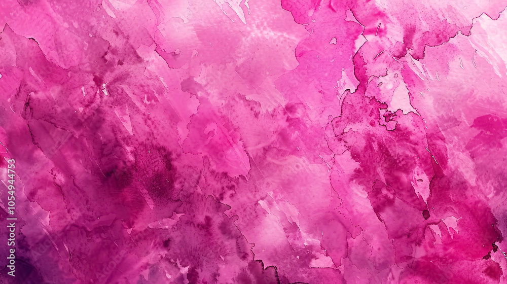 Fototapeta premium Abstract pink magenta watercolor-painted paper texture background, trend color of 2020.