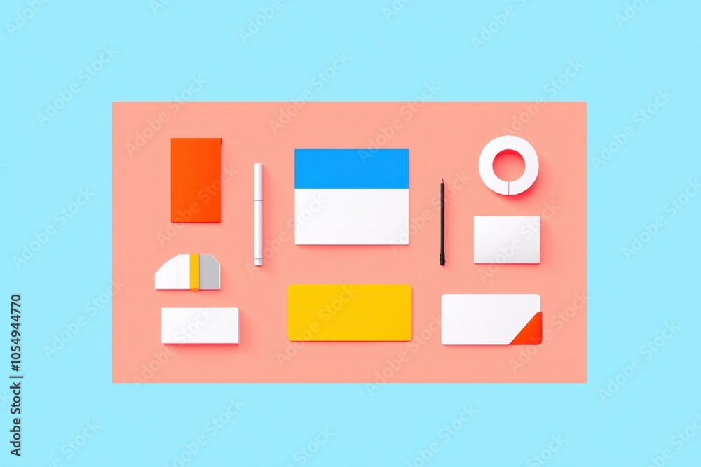 Creative branding materials for user interfaces in vibrant color palette Creative branding materials for user interfaces in vibrant color palette