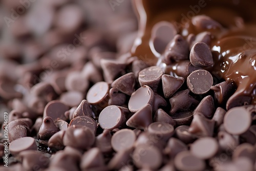 Chocolate Chips and Melted Chocolate photo