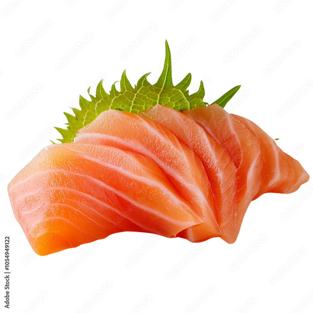 Fresh salmon sashimi, white isolate background transparent background Fresh salmon sashimi, white isolate background transparent background