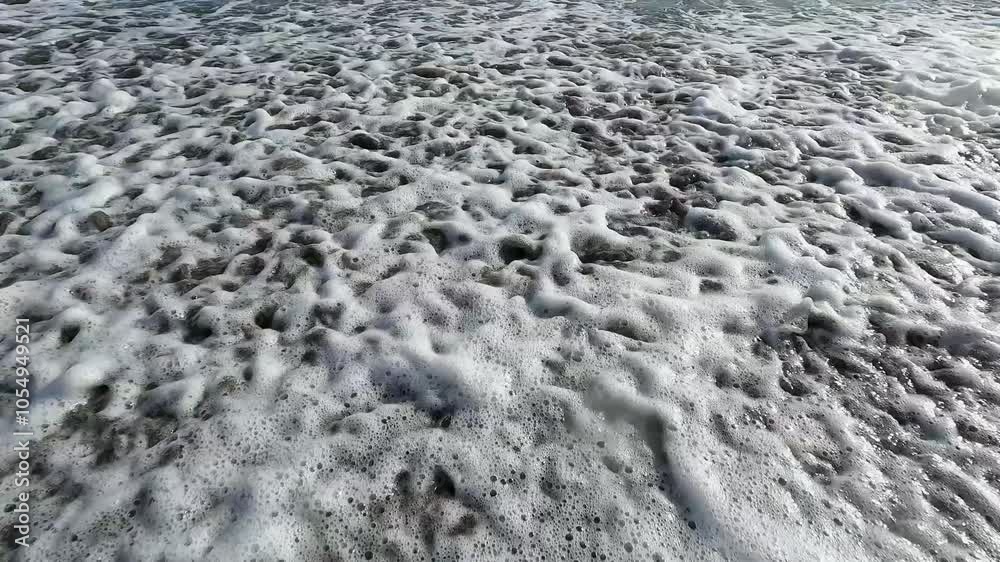 Top view of waves approaching the shoreline Top view of waves approaching the shoreline