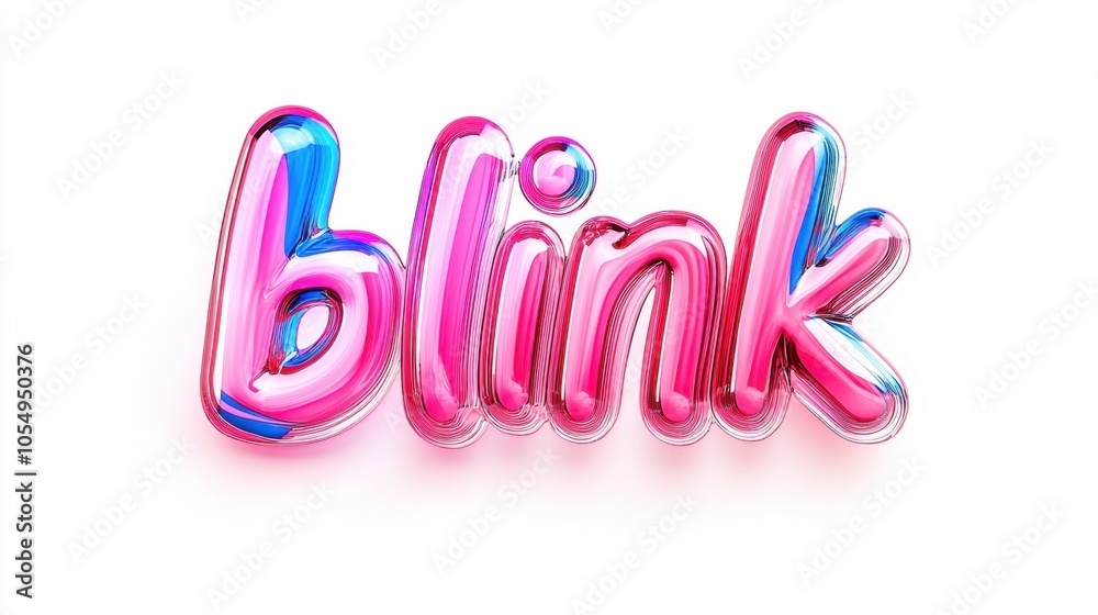 Vibrant and playful 'blink' text design on a clean white canvas Vibrant and playful 'blink' text design on a clean white canvas