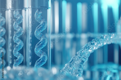 blue helix human DNA structure photo