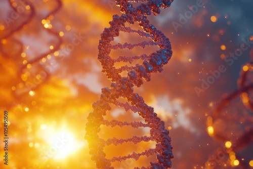 blue helix human DNA structure photo