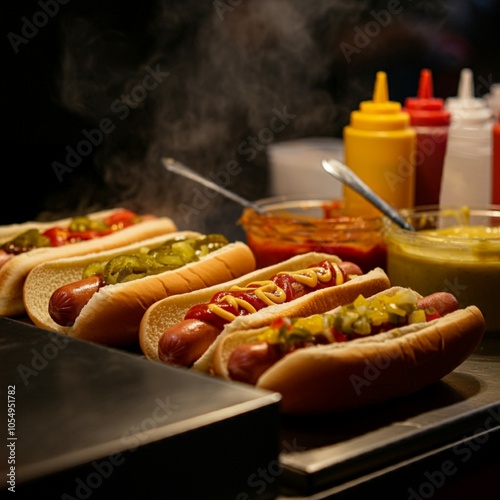 burgers on street food stand
