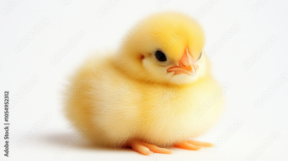 Charming 4 month old baby chick with fluffy feathers, showcasing its adorable features and vibrant yellow color. This cute chick exudes warmth and innocence Charming 4 month old baby chick with fluffy feathers, showcasing its adorable features and vibrant yellow color. This cute chick exudes warmth and innocence