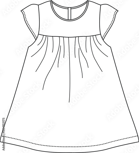 baby frocks outline artwork print  vector art.eps