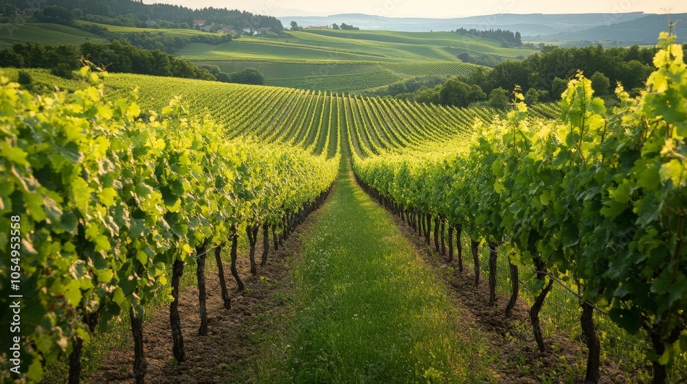 An organic vineyard, with grapevines growing naturally, free from synthetic fertilizers and pesticides. An organic vineyard, with grapevines growing naturally, free from synthetic fertilizers and pesticides.