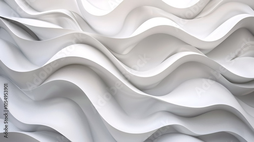 Abstract wavy white background.