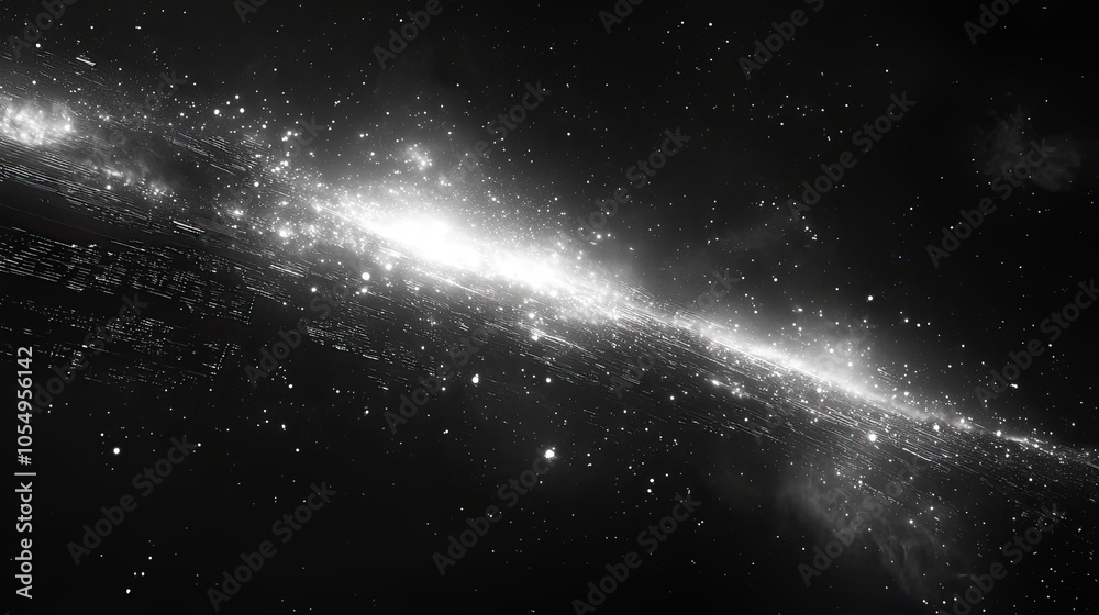 Obraz premium Exploring abstract technological patterns in scientific visualization of data representations in the cosmos