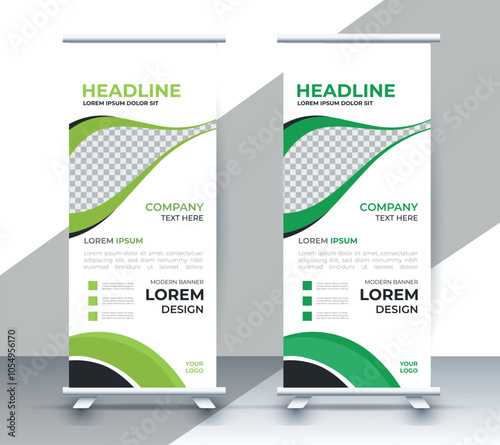 professional nature business roll up display standee template design	