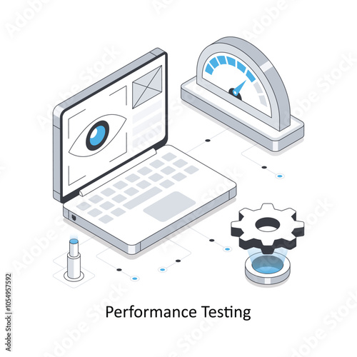 Performance Testing isometric stock illustration Eps 10 File