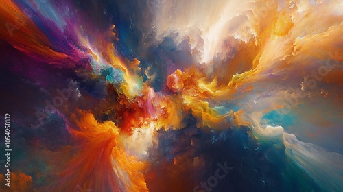 Abstract Painting of Colorful Clouds