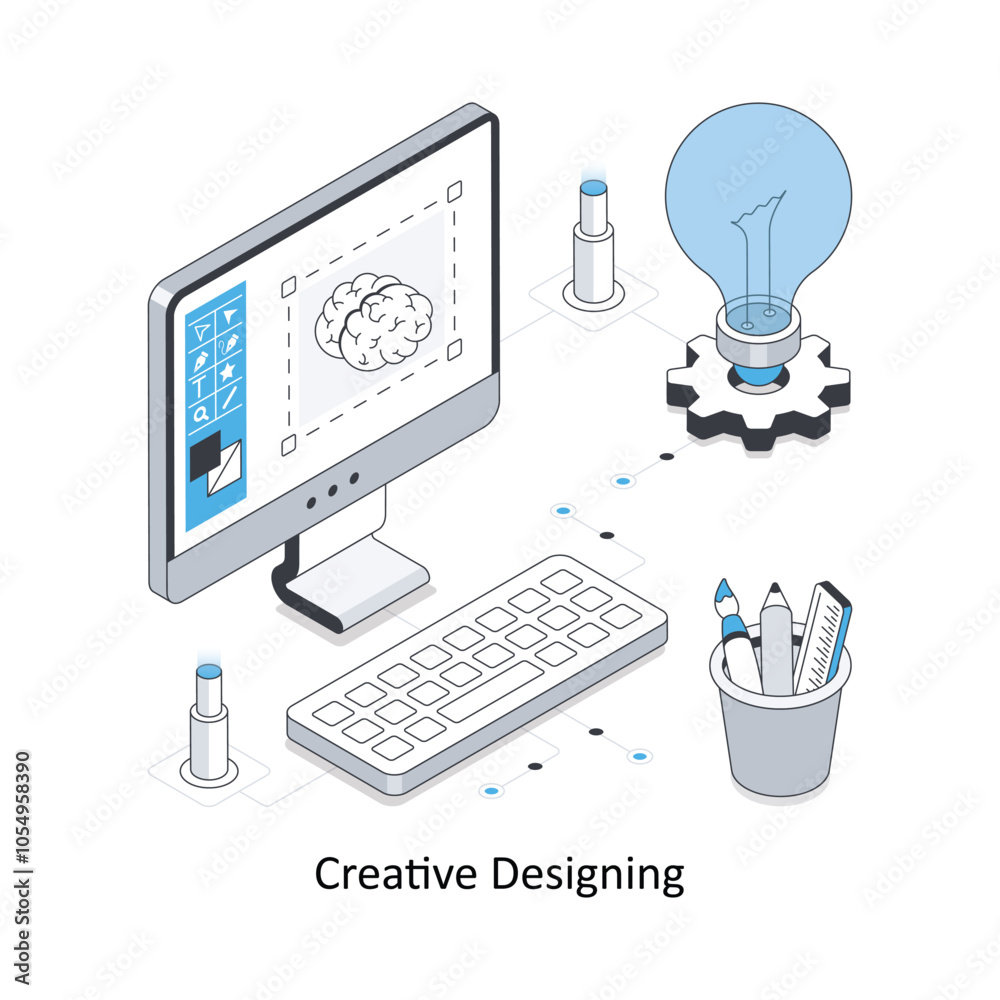 Creative Designing isometric stock illustration Eps 10 File Creative Designing isometric stock illustration Eps 10 File