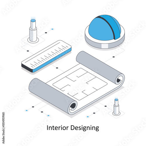 Interior Designing isometric stock illustration Eps 10 File