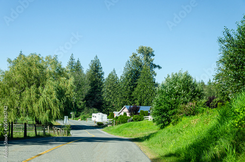 Spectacular view of Fraser Valley countryside around Chilliwack, BC, Canada photo