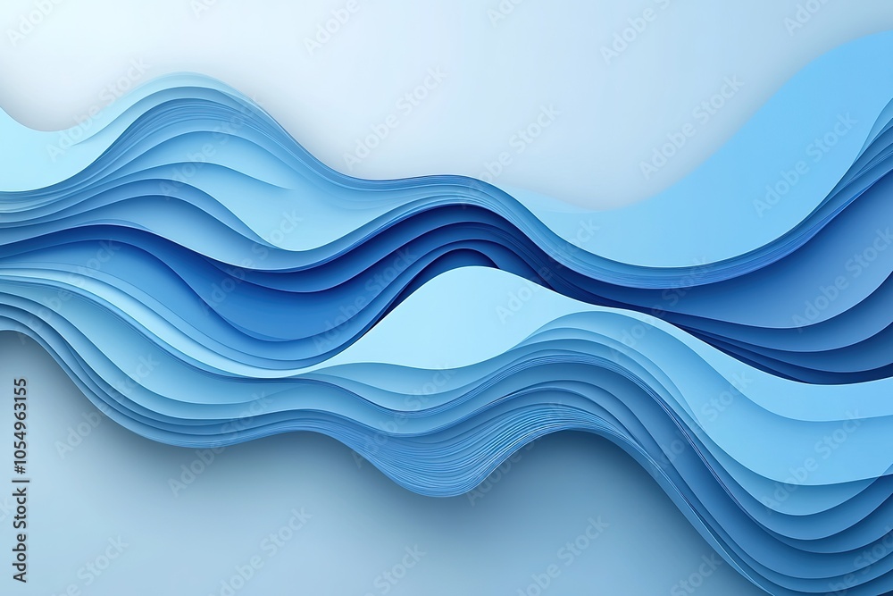 Abstract blue wavy background with layered paper effect. Abstract blue wavy background with layered paper effect.