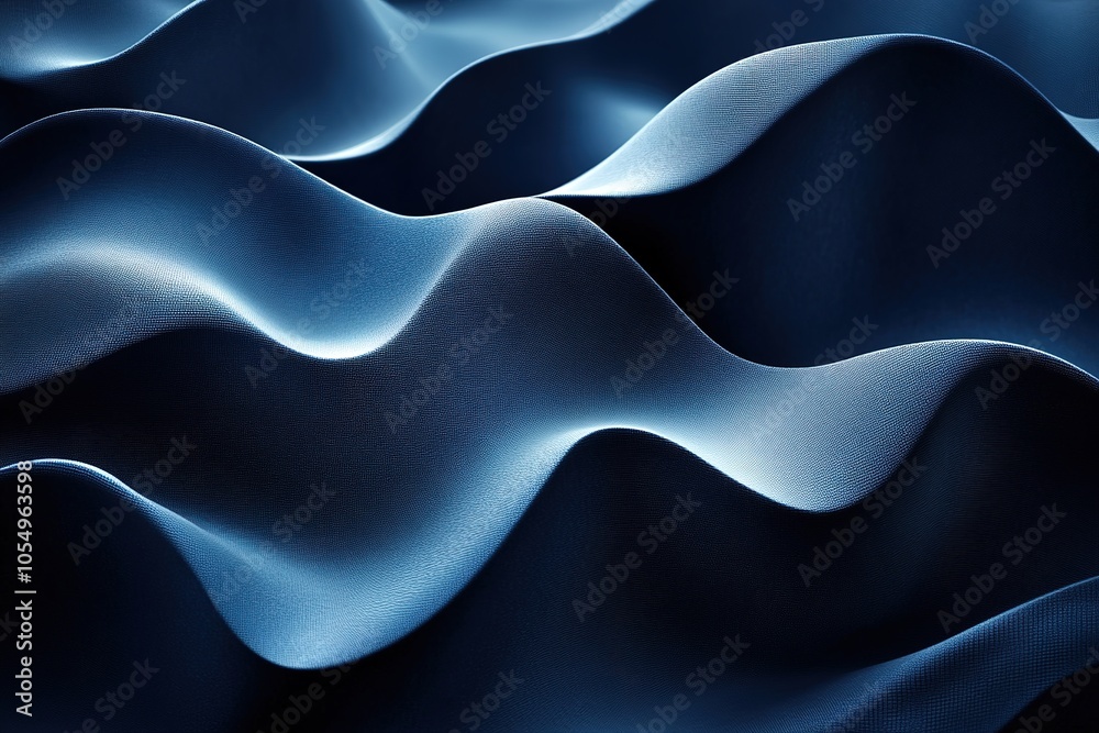 Obraz premium Abstract blue wavy pattern background.