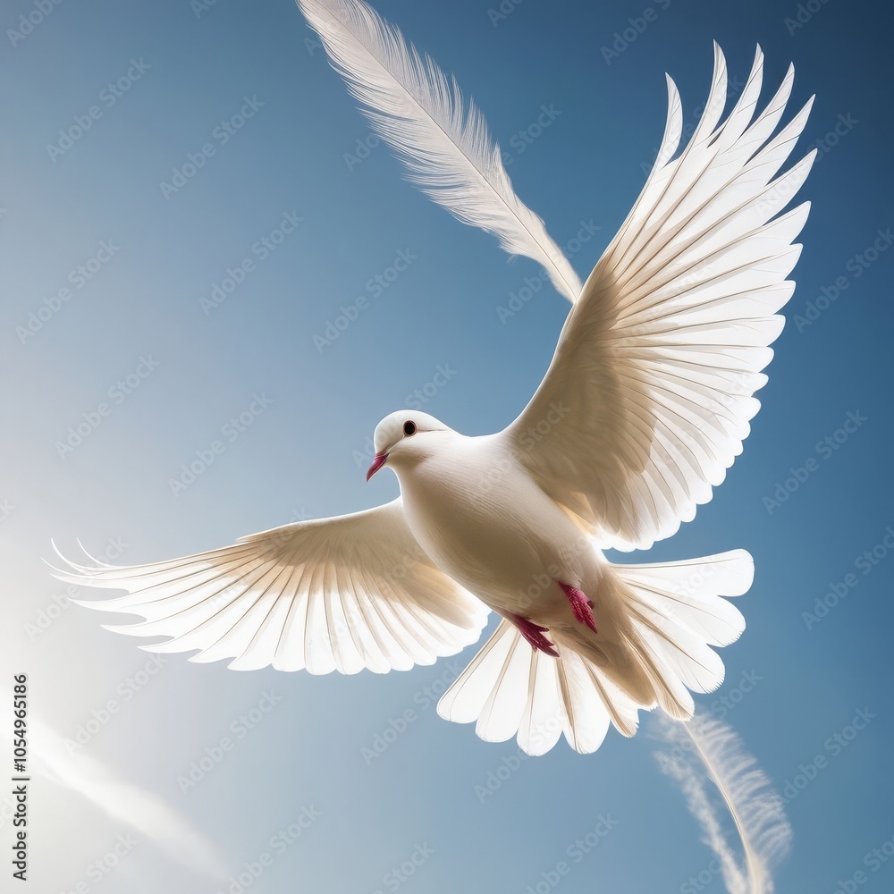 Obraz premium white dove flying