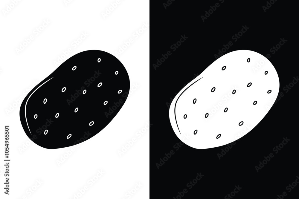Potato Icon Vector. Minimalist Glyph Symbol for Nutrition and Diet Themes Potato Icon Vector. Minimalist Glyph Symbol for Nutrition and Diet Themes