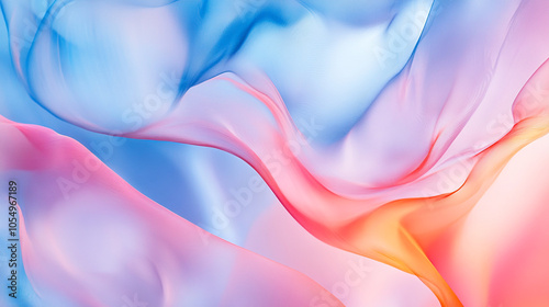 Wallpaper Mural Softly flowing abstract fabric colors blend beautifully in pastel hues of blue and pink Torontodigital.ca