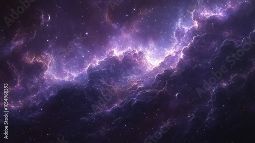 Cosmic Nebula with Glowing Clouds and Scattered Stars