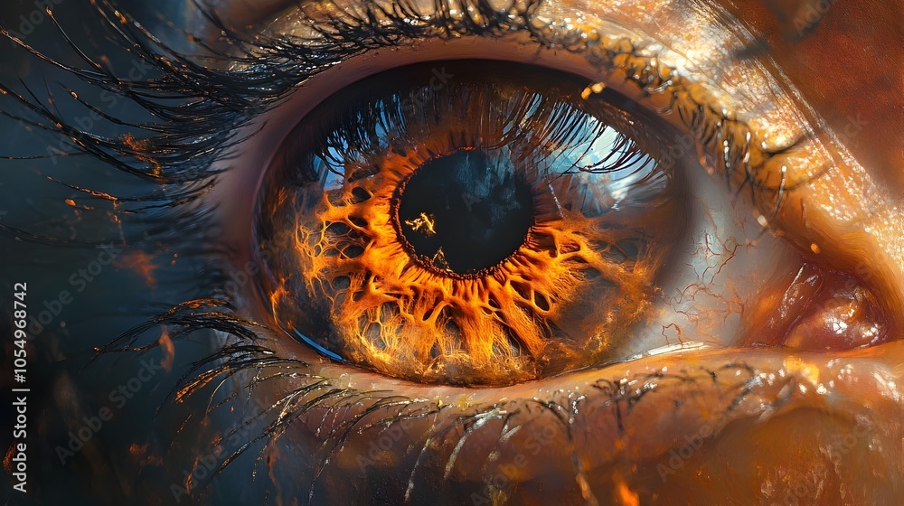 Meticulous Detail of the Captivating Iris with Dreamlike Reflection in the Pupil Meticulous Detail of the Captivating Iris with Dreamlike Reflection in the Pupil