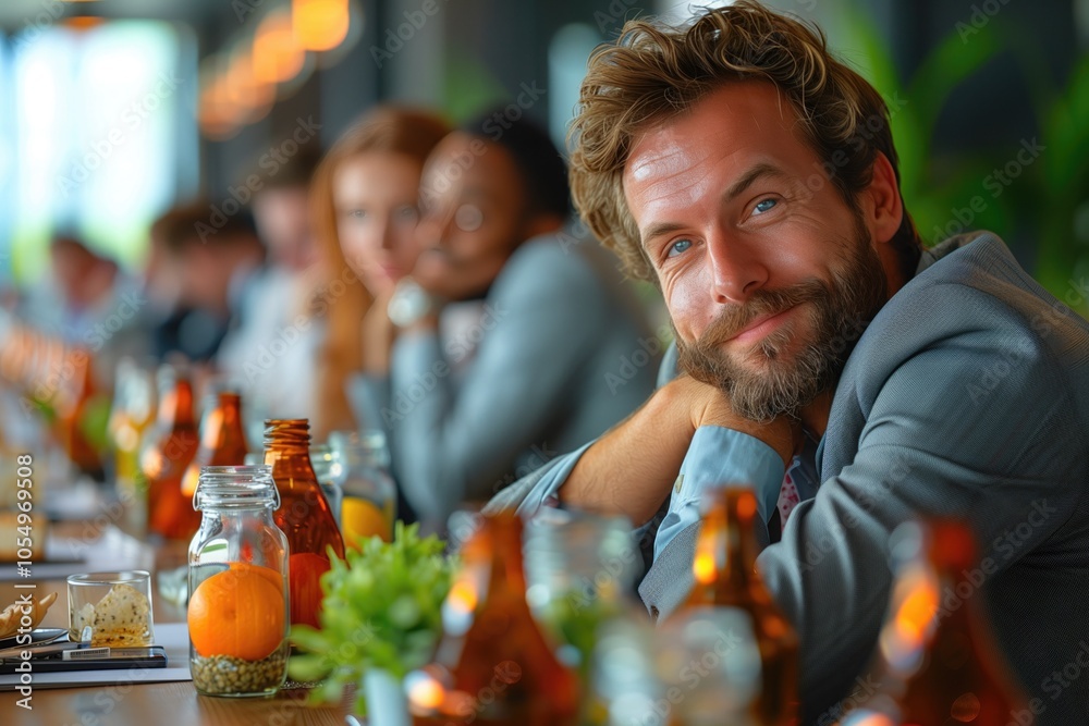 An employee laughing at a joke during a meeting, while others have exaggerated blank stares, raised eyebrows, or facepalms An employee laughing at a joke during a meeting, while others have exaggerated blank stares, raised eyebrows, or facepalms