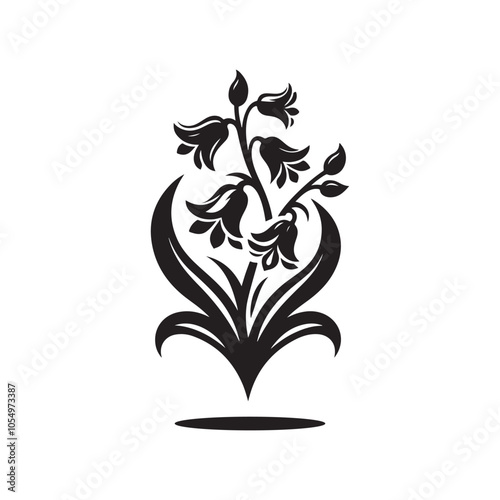 Elegant Bluebell Silhouette Vectors – Perfect for Nature & Floral Designs