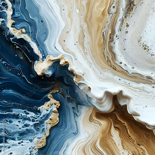 multicolor paint spilled onto the canvas, creating an interesting abstract drawing, a pattern of lines, halftones, causing different associations in your design. fluid art