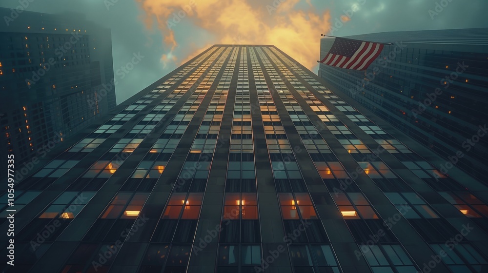custom made wallpaper toronto digitalbusiness building, the background is the American flag