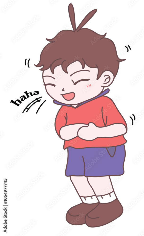 Little boy laughing, illustration vector, eps, cartoon Little boy laughing, illustration vector, eps, cartoon