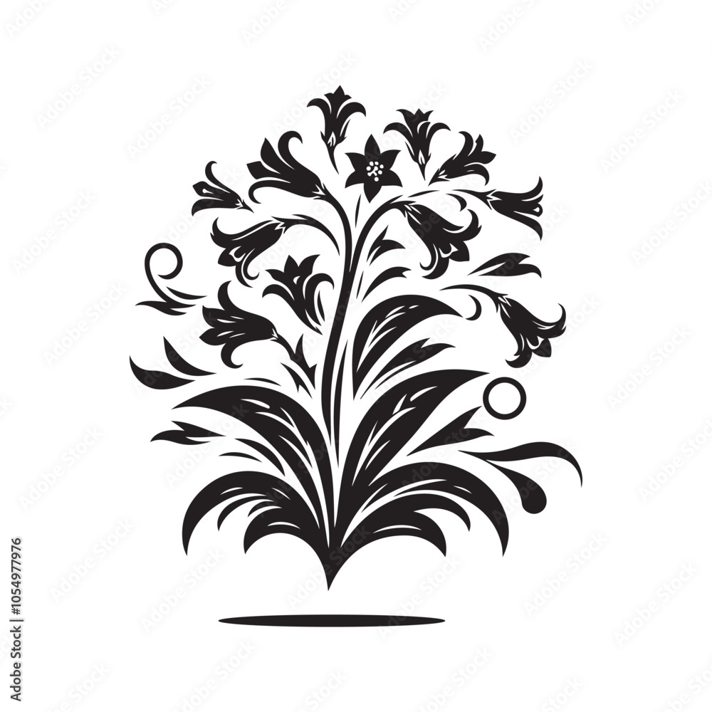 Elegant Bluebell Silhouette Vectors – Perfect for Nature & Floral Designs