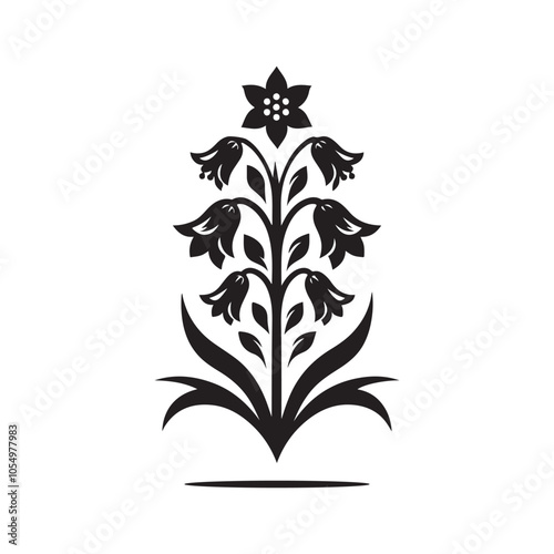 Elegant Bluebell Silhouette Vectors – Perfect for Nature & Floral Designs