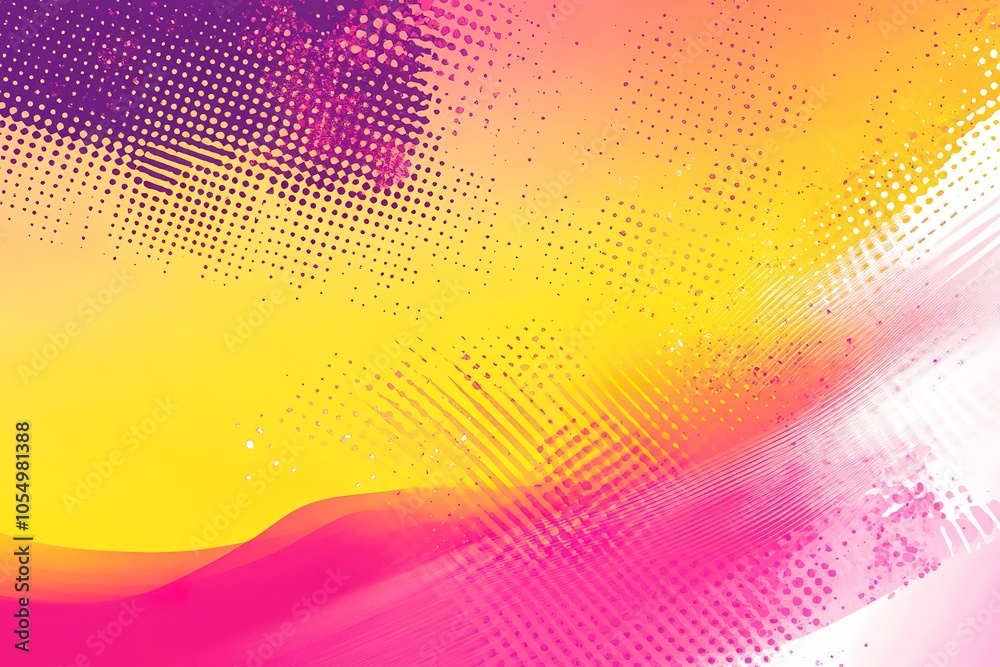 Fototapeta premium Abstract digital art with yellow, pink, and white hues.