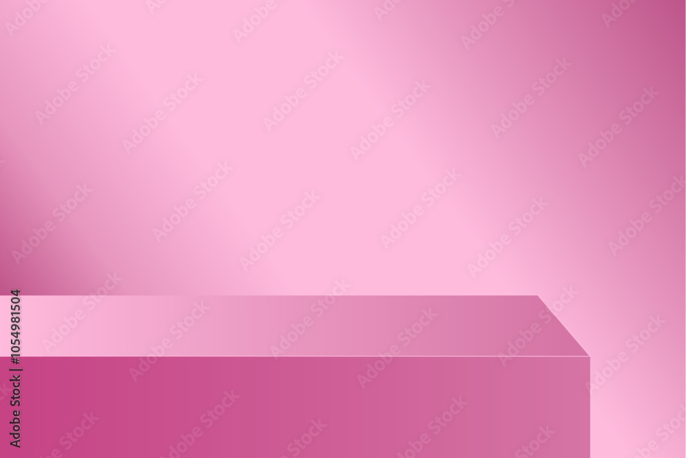 The corner of the pink table with light shining down, Blank red product studio background, stage, podium for presentation vector illustration design for display cosmetic or beauty product. The corner of the pink table with light shining down, Blank red product studio background, stage, podium for presentation vector illustration design for display cosmetic or beauty product.