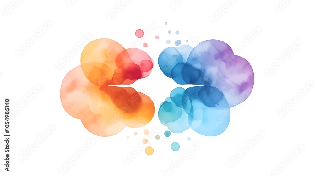 Colorful abstract blobs in harmony and contrast Colorful abstract blobs in harmony and contrast