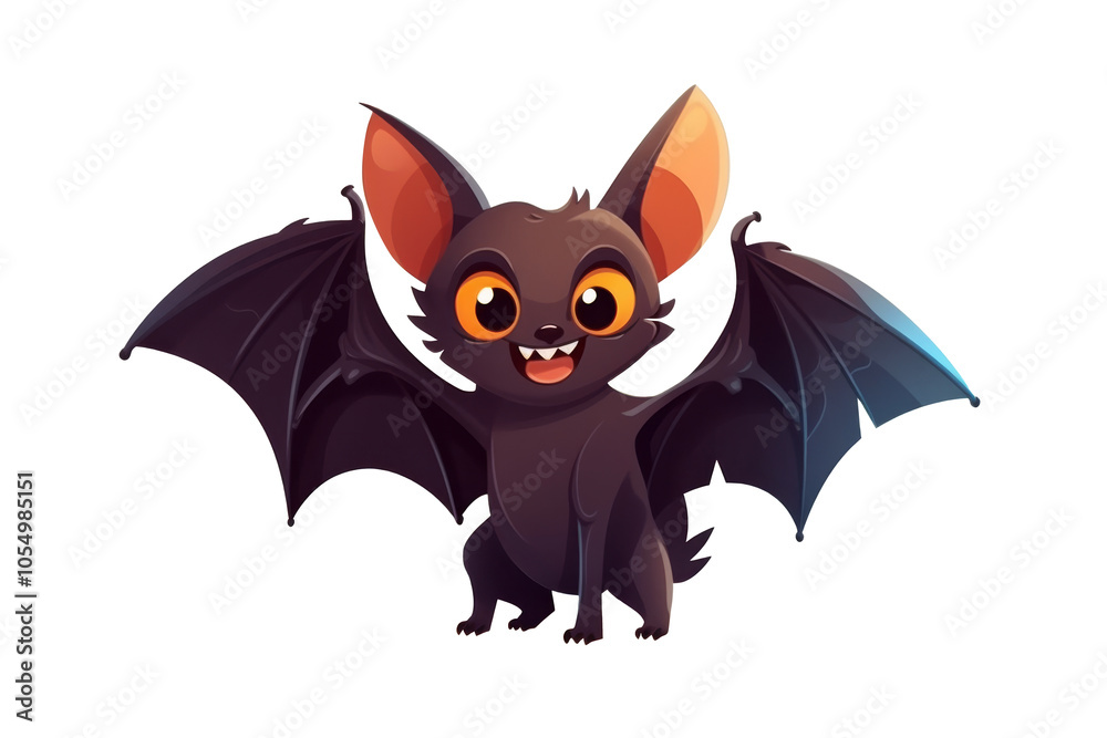 Funny cartoon bat isolated on transparent background. Funny cartoon bat isolated on transparent background.