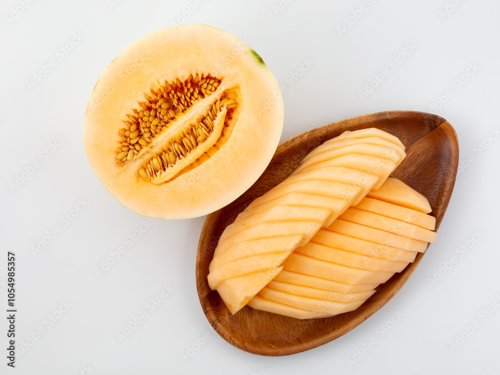Fresh Meron on white background Fresh Meron on white background