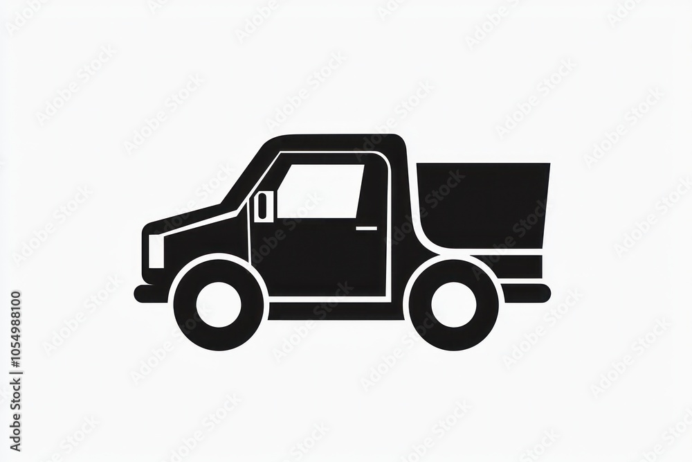 Sleek design of a pickup service glyph icon for streamlined delivery representation. Sleek design of a pickup service glyph icon for streamlined delivery representation.