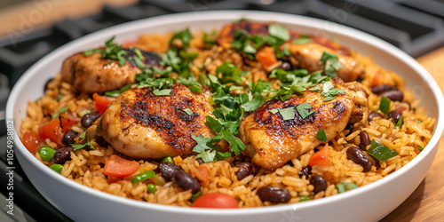  Spicy Chicken and Rice with Mixed Vegetables