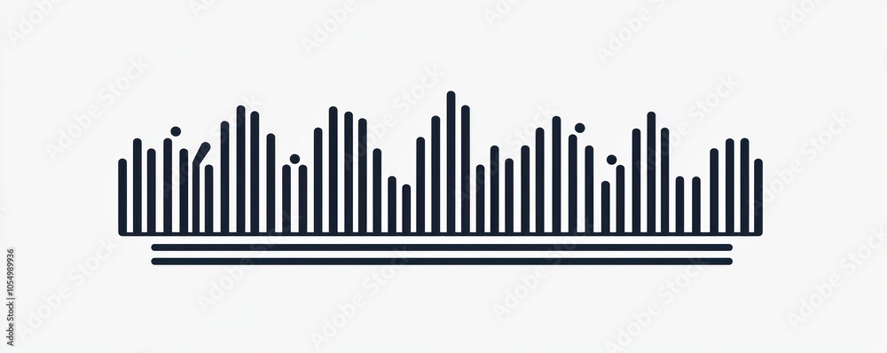Audio engineering represented in a sleek sound equalizer line icon. Audio engineering represented in a sleek sound equalizer line icon.
