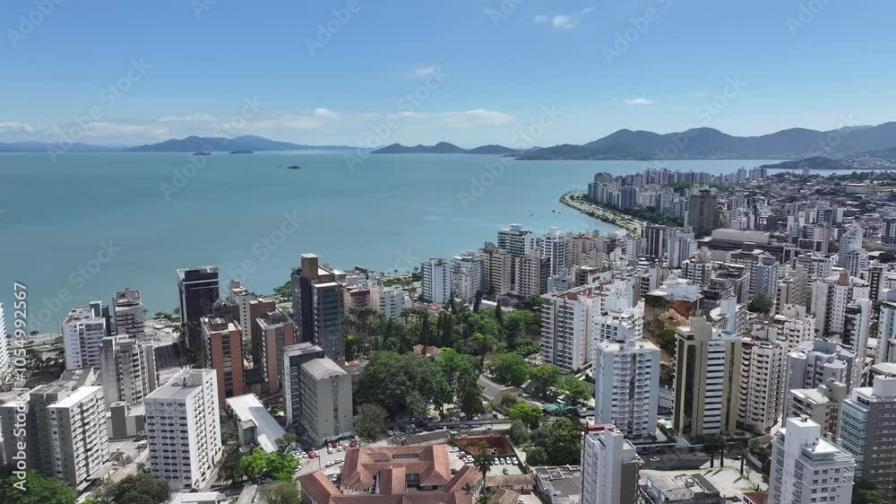 North Coast At Florianopolis Santa Catarina Brazil. Aerial View Of A Bustling Downtown Cityscape With Modern Buildings. Metropole Skyline Company Building Awesome. Metropole Cityscape. North Coast At Florianopolis Santa Catarina Brazil. Aerial View Of A Bustling Downtown Cityscape With Modern Buildings. Metropole Skyline Company Building Awesome. Metropole Cityscape.
